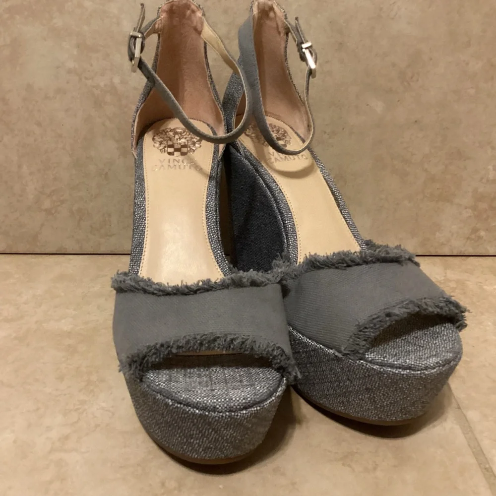Gray Wedge Sandals